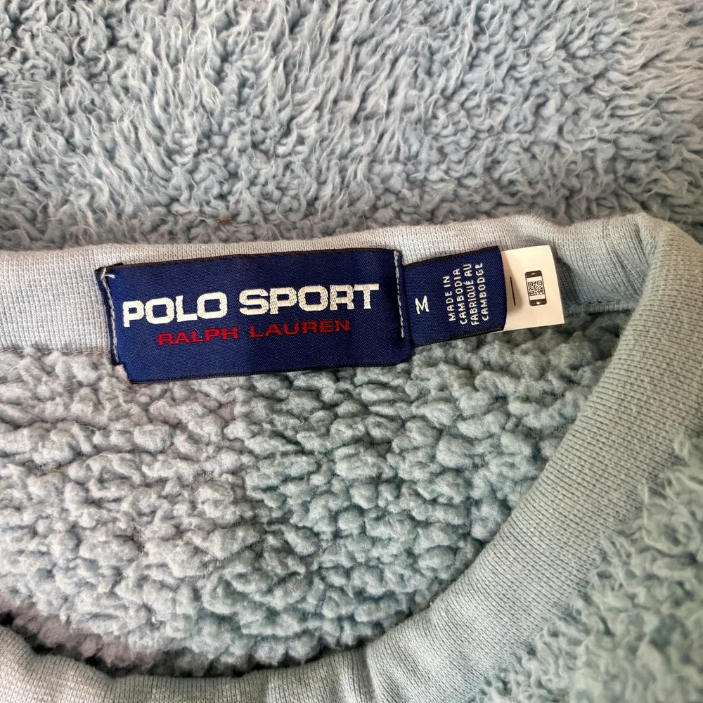 POLO‎ RALPH LAUREN Polo Sport Blue Plush Pullover Sweater Men's Medium M